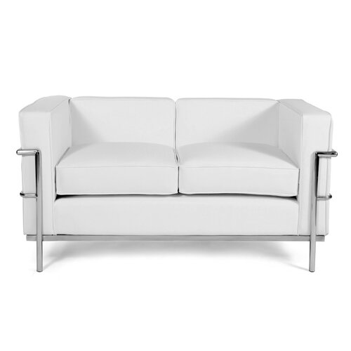 LC6 Sofa Zweisitzer mit weiem Leder