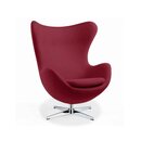 Egg Chair mit dunkelrotem Cashmere