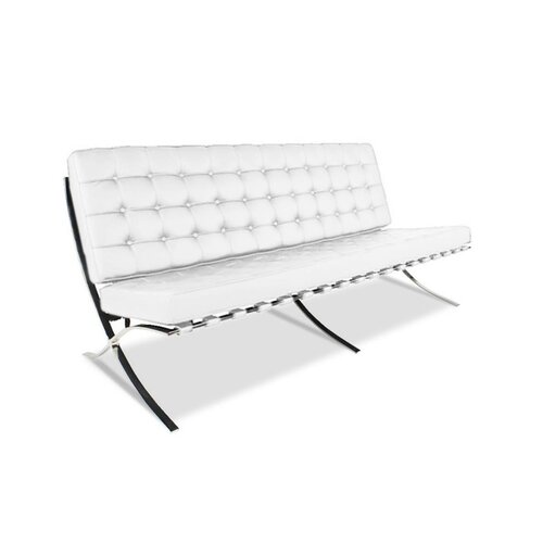 Barcelona Sofa Dreisitzer in Wei